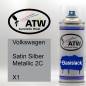 Preview: Volkswagen, Satin Silber Metallic 2C, X1: 400ml Sprühdose, von ATW Autoteile West.